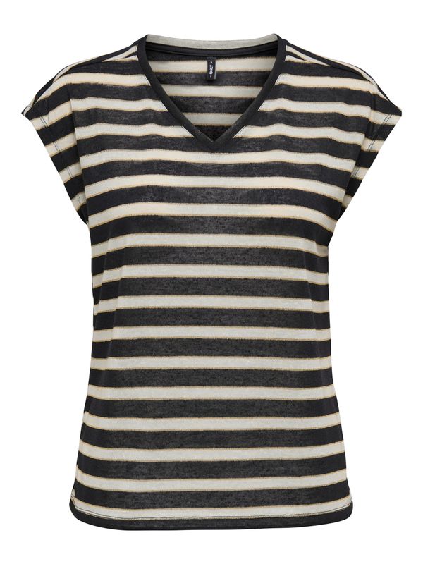ONLFINE S/S V-NECK SHINE TOP JRS