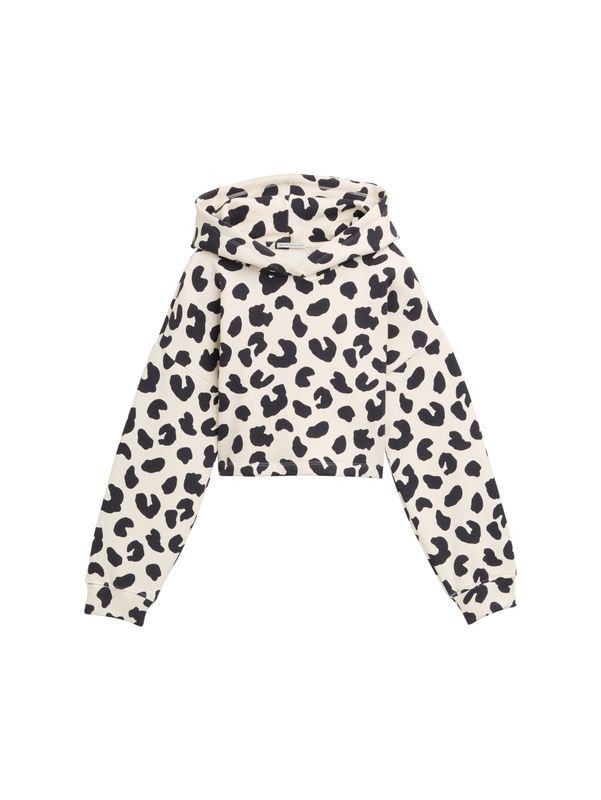 Cropped Hoodie Sweatshirt mit Muster