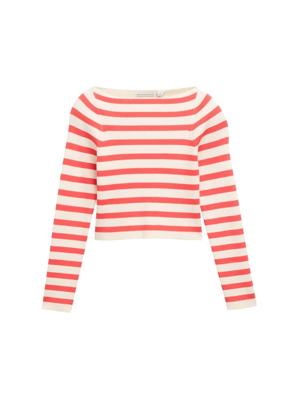 Cropped Ripp Pullover mit Streifenmuster
