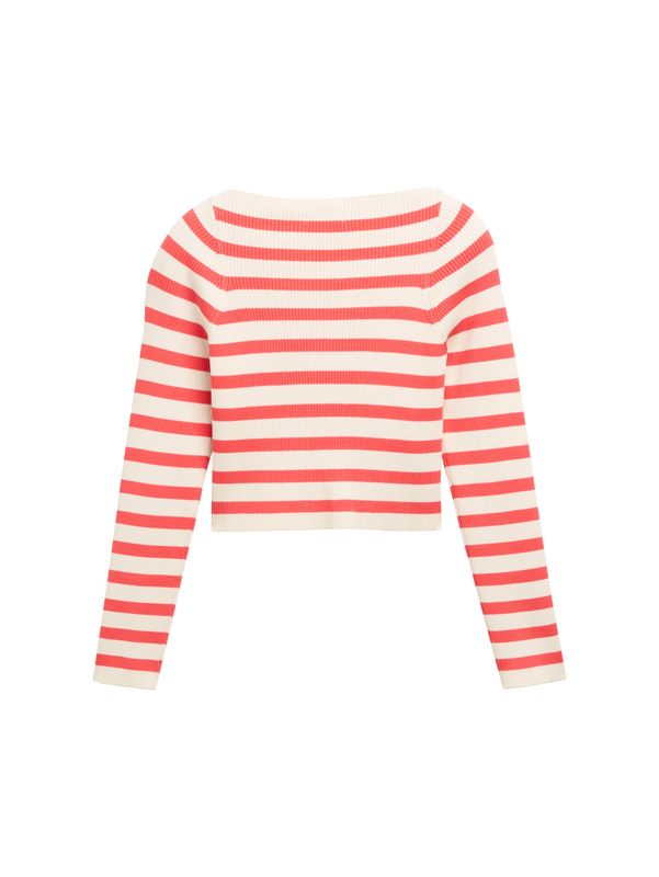 Cropped Ripp Pullover mit Streifenmuster