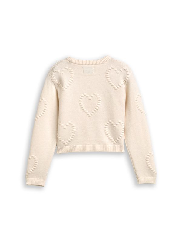 Cropped Strickpullover mit Herzmuster