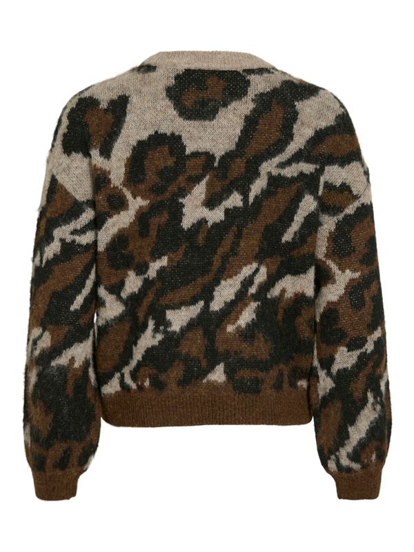 VILOMA O-NECK L/S JACQUARD KNIT TOP