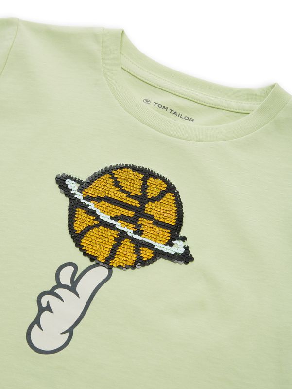 T-Shirt mit Wendepailletten