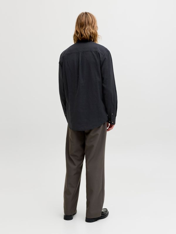 JJESUMMER LINEN BLEND BAND SHIRT L/S SN