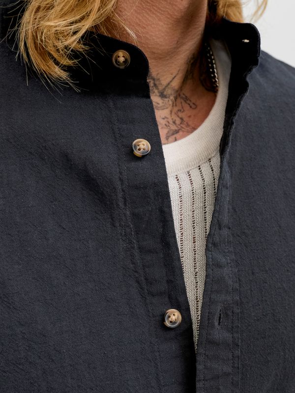 JJESUMMER LINEN BLEND BAND SHIRT L/S SN