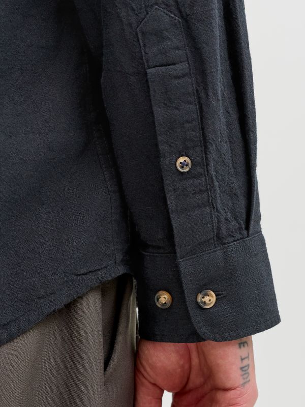 JJESUMMER LINEN BLEND BAND SHIRT L/S SN