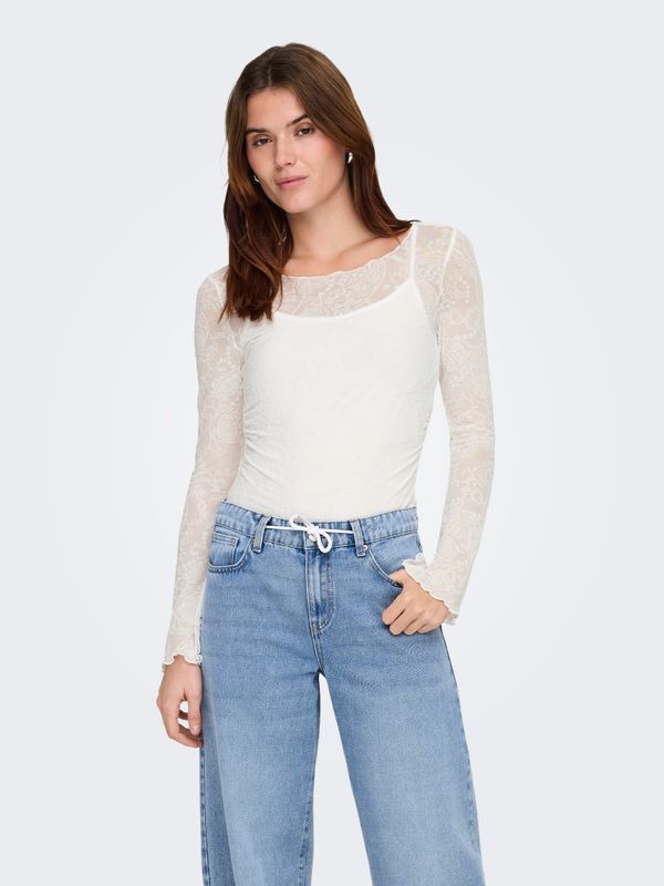 ONLVINNIE L/S BOATNECK RUCHING TOP JRS