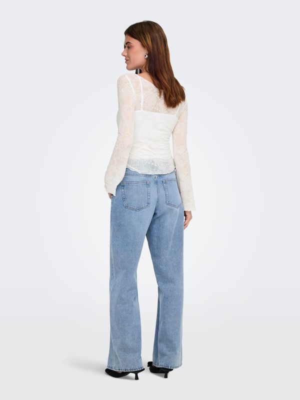 ONLVINNIE L/S BOATNECK RUCHING TOP JRS