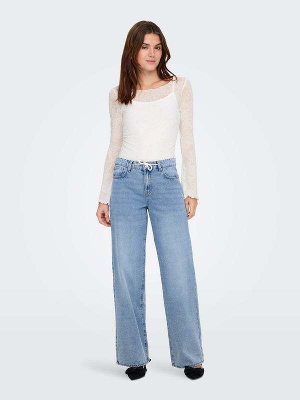 ONLVINNIE L/S BOATNECK RUCHING TOP JRS