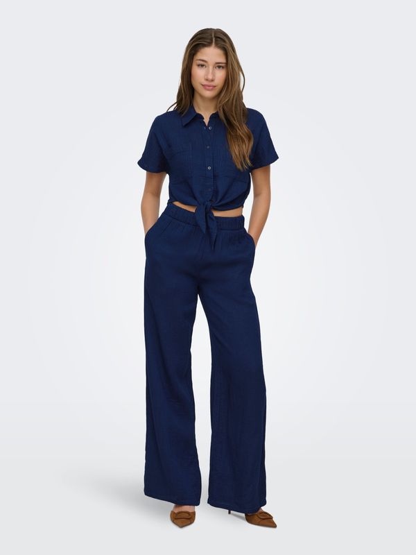 ONLLEONI SEERSUCKER PULL UP PANTS WVN