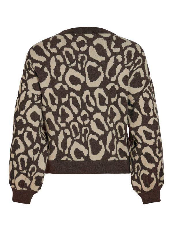 VITIP O-NECK L/S JACQUARD KNIT TOP/R/1