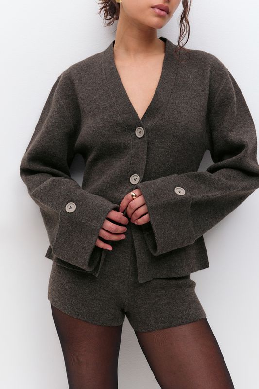 knitted sculptured cardigan