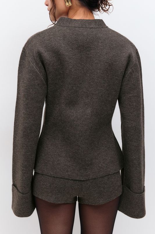 knitted sculptured cardigan