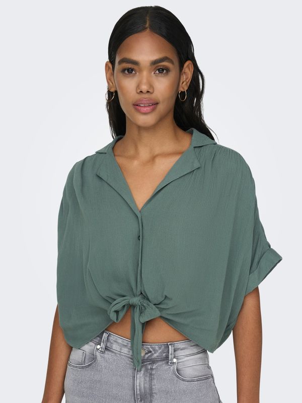 ONLPAULA LIFE S/S TIE SHIRT WVN NOOS