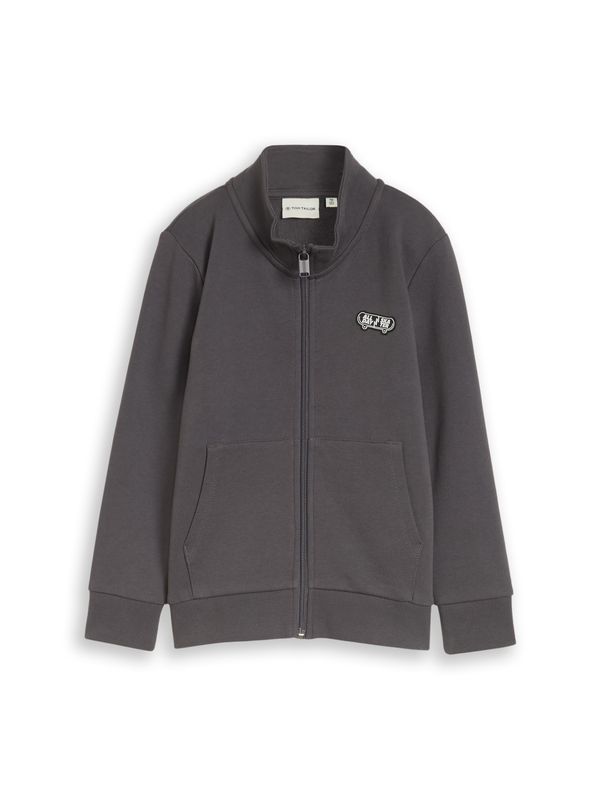 College Sweatjacke mit Stehkragen