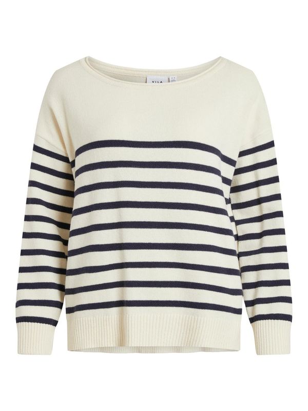 VISUZA BOATNECK L/S STRIPE KNIT TOP/LD