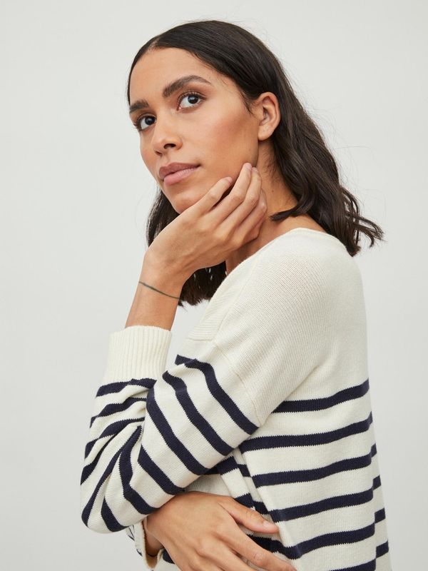 VISUZA BOATNECK L/S STRIPE KNIT TOP/LD