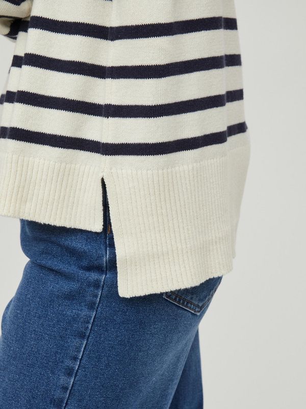 VISUZA BOATNECK L/S STRIPE KNIT TOP/LD