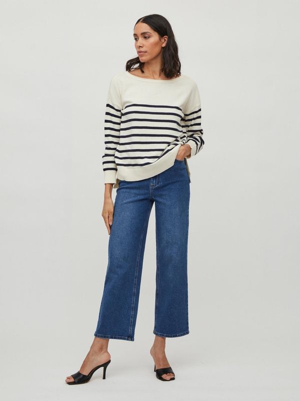 VISUZA BOATNECK L/S STRIPE KNIT TOP/LD