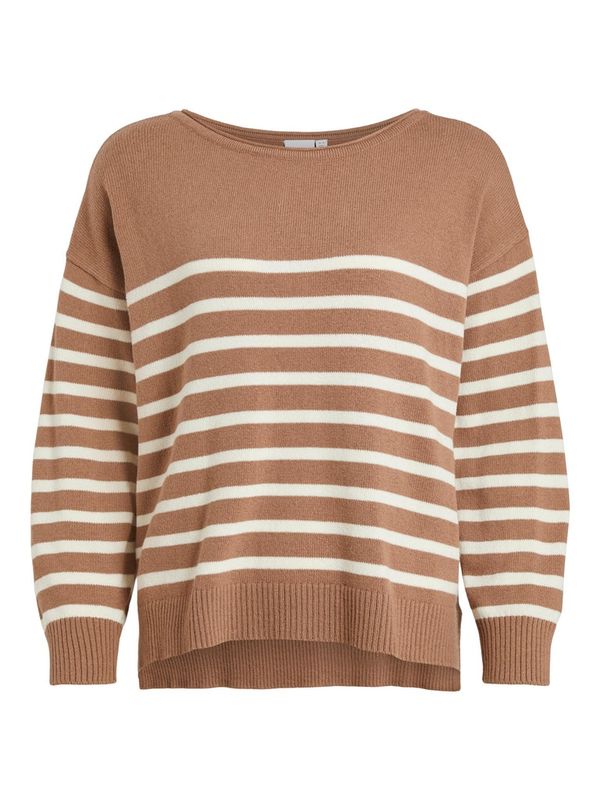 VISUZA BOATNECK L/S STRIPE KNIT TOP/LD