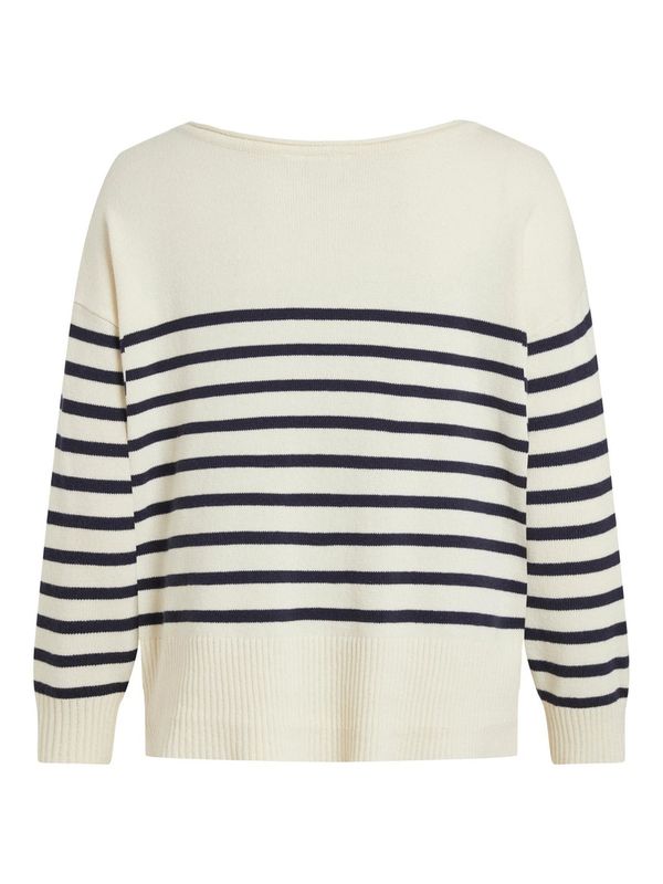 VISUZA BOATNECK L/S STRIPE KNIT TOP/LD