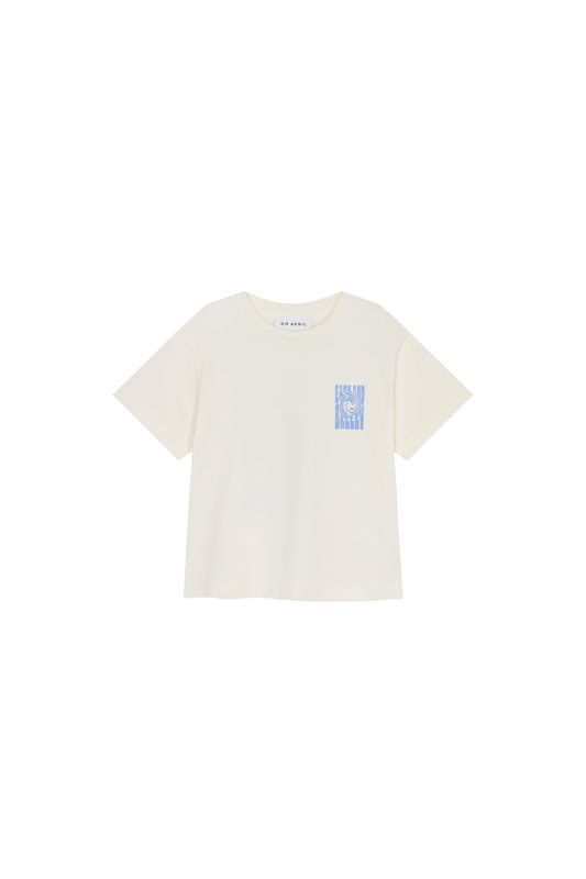 Oh April - 
  Kids
  T-Shirt Off White/Soft Blue Breezy