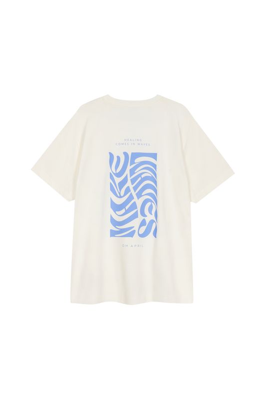 Oh April - 
  Boyfriend
  T-Shirt Off White Waves