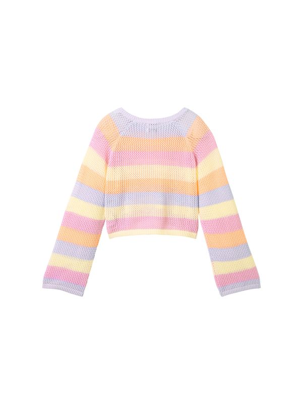 cropped striped knit pullover