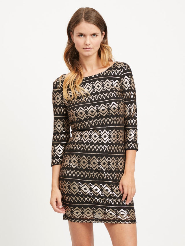 VIBEADA 3/4 SLEEVE DRESS