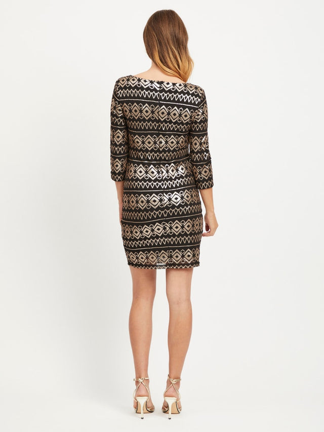 VIBEADA 3/4 SLEEVE DRESS