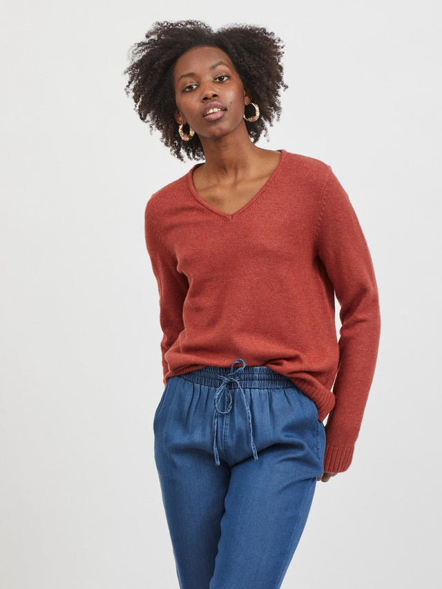 VIRIL V-NECK L/S  KNIT TOP - NOOS