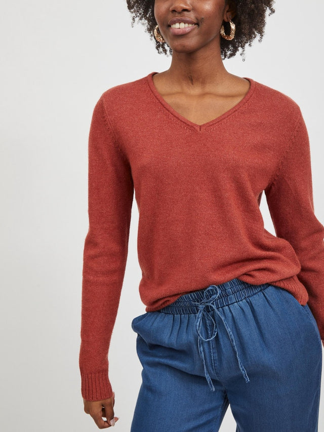 VIRIL V-NECK L/S  KNIT TOP - NOOS