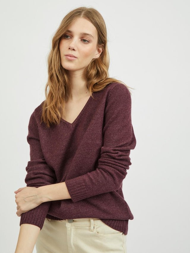 VIRIL V-NECK L/S  KNIT TOP - NOOS