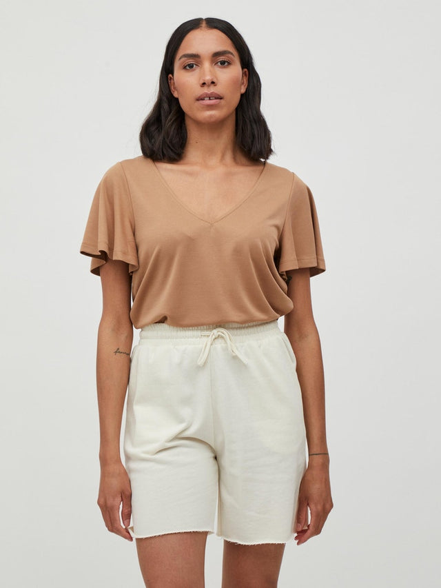 VIMODALI V-NECK S/S TOP/SU/R